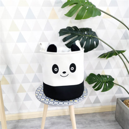 Cesto panda branco e preto